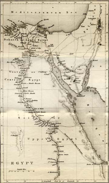 Ancient Egypt And Archaeology Web Site - Map Of Egypt, The Nile Boat, 1845